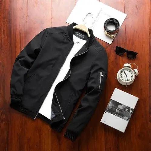 Men's casual baseball jacket by MANDOTOS featuring a youthful, trendy design with a comfortable fit and sporty style.
