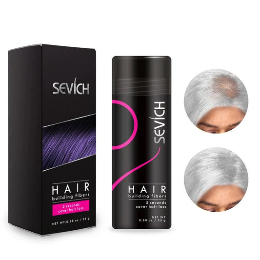 Mandotos Keratin Hair Building Fibers 25g hair thickening powder applied to scalp for fuller, thicker hair.