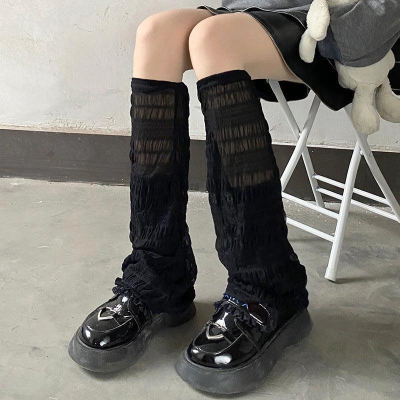 Mandotos knitted wool daytime leggings and knee-high socks in warm, cozy material, ideal for comfortable winter wear.