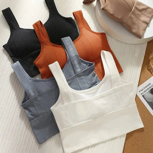 Mandotos Breathable Sports Bra Women Seamless Yoga Top Shockproof Crop Push Up Gym Workout - MANDOTOS
