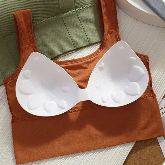 Mandotos Breathable Sports Bra Women Seamless Yoga Top Shockproof Crop Push Up Gym Workout - MANDOTOS
