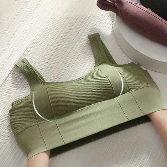 Mandotos Breathable Sports Bra Women Seamless Yoga Top Shockproof Crop Push Up Gym Workout - MANDOTOS