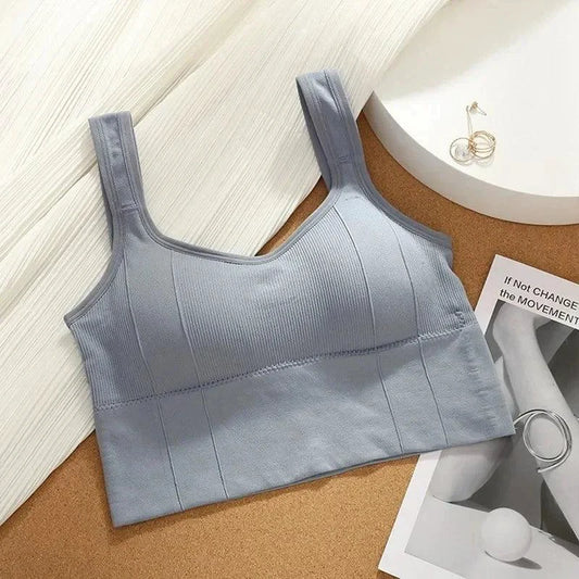 Mandotos Breathable Sports Bra Women Seamless Yoga Top Shockproof Crop Push Up Gym Workout - MANDOTOS