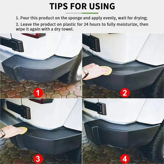 Mandotos Car Plastic Restorer Back to Black Gloss Renovator 50g For Plastic Leather Auto Care - MANDOTOS
