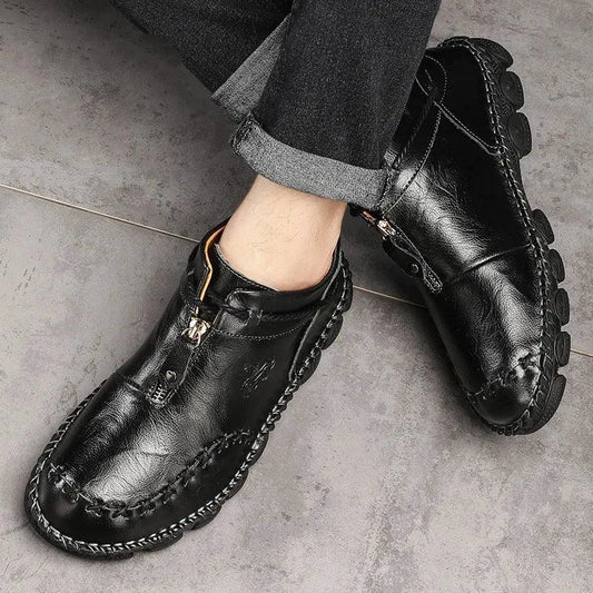 Cowhide Leather Men's Boots - MANDOTOS