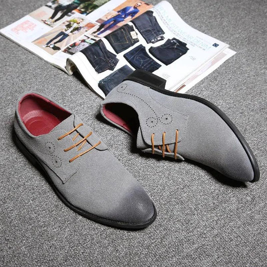Mandotos Red Pointed Leather Shoes - MANDOTOS