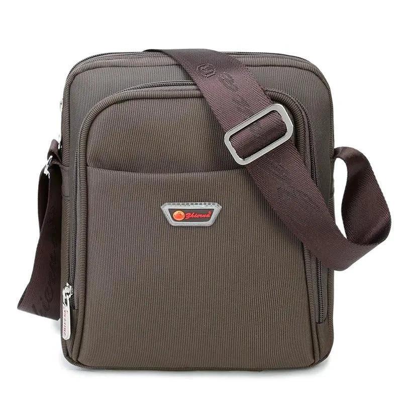 Mandotos men's Oxford cloth shoulder bag with multiple compartments, stylish messenger and business bag for everyday use.