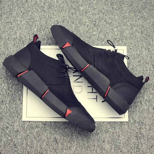 Men's Chic Leather Sneakers - MANDOTOS