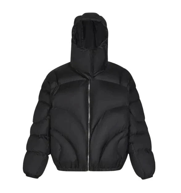 Men's MANDOTOS cotton padded coat with a detachable hood, featuring a warm, padded design and front pockets for winter wear.