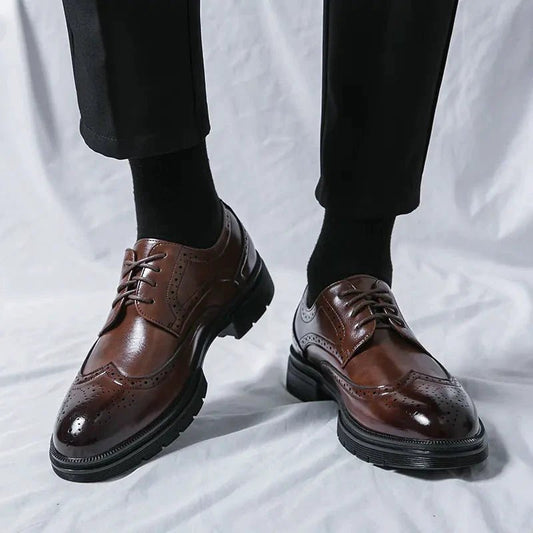 Men's elegant breathable tassel loafers by MANDOTOS, featuring polished leather and stylish tassel details.
