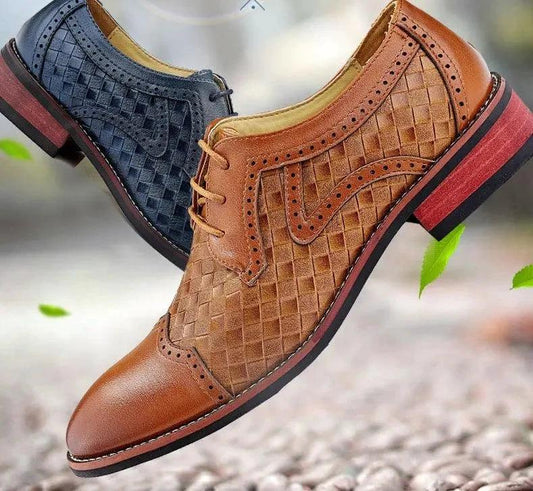 Men's Pointed Leather Dress Shoes - Korean Style Fashion - MANDOTOS