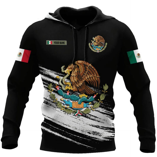Mexico 3D Eagle Print Pullover Hoodie - Corduroy - MANDOTOS