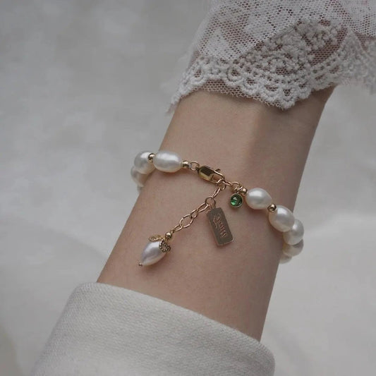 Natural Zircon Pearl Bracelet Luxury Jewelry - MANDOTOS