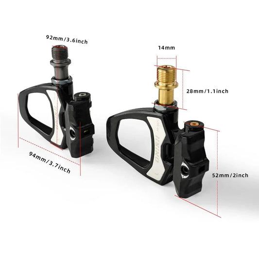 Mandotos ONIRII PD-06 carbon lock pedals for cycling, showcasing lightweight, durable design with locking mechanism and sleek black finish.