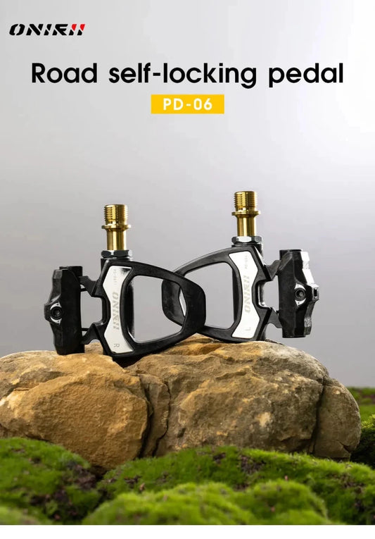 Mandotos ONIRII PD-06 carbon lock pedals for cycling, featuring lightweight design and durable construction for enhanced riding performance.