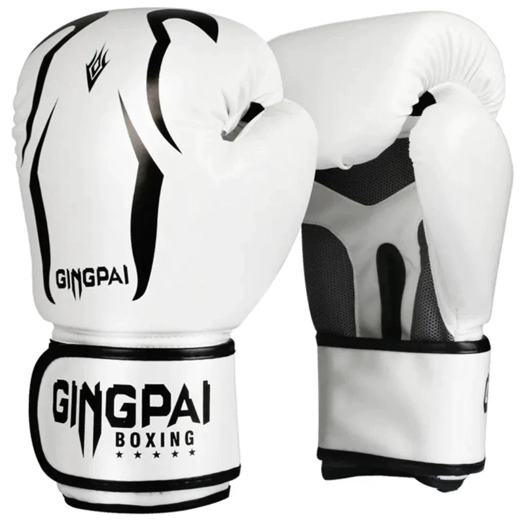 Mandotos Pro Punch adult boxing gloves in black with red accents, designed for training and sparring.