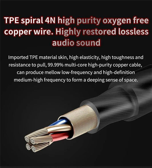 QKZ AK6 HiFi Wired Earphones - Copper Driver with Microphone - MANDOTOS