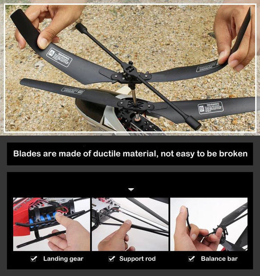 RC Helicopter 80cm - 3.5CH Remote Control Aircraft for Kids - MANDOTOS