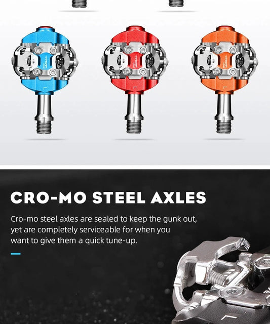 Mandotos RYET MTB clipless pedals with textured surface for secure grip and precise control during mountain biking rides.