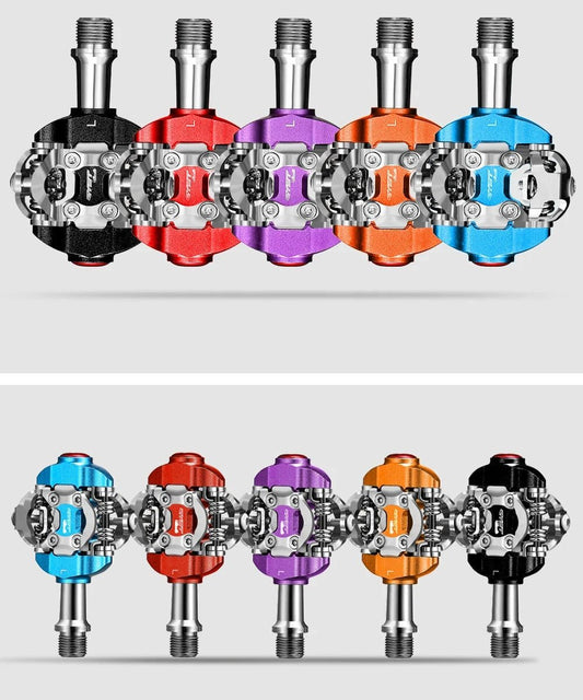 Mandotos RYET MTB clipless pedals with textured grip surface for secure mountain biking control and performance.