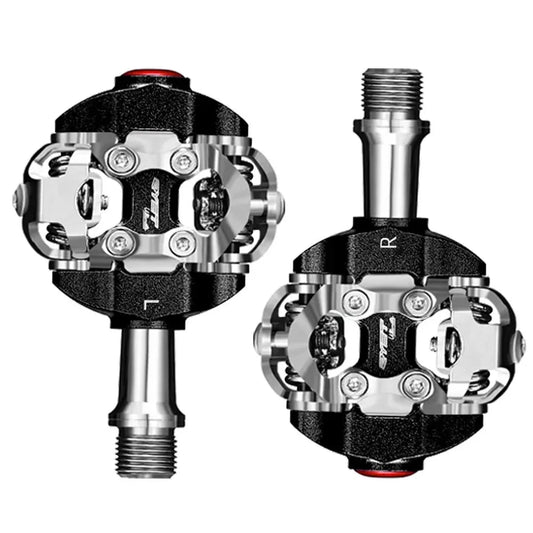 Mandotos RYET MTB clipless pedals with textured surface for enhanced grip and control during mountain biking rides.