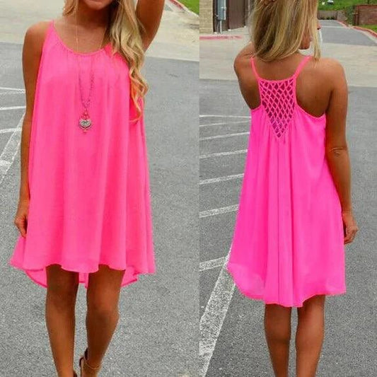 Seaside Dream Chiffon Sundress - Effortless Elegance for Sunny Days - MANDOTOS