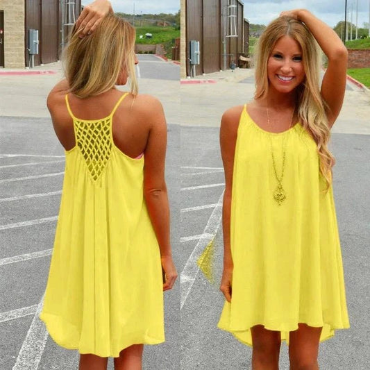 Seaside Dream Chiffon Sundress - Effortless Elegance for Sunny Days - MANDOTOS