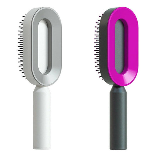 "Self Cleaning Hair Brush For Women One-key Cleaning Hair Loss Airbag Massage Scalp Comb Anti-Static Hairbrush - MANDOTOS"