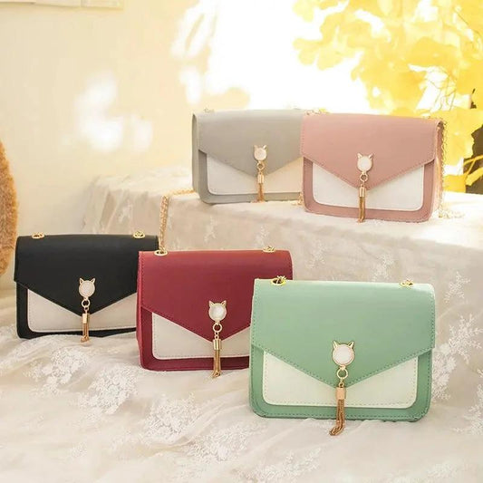 Small Crossbody Bags For Women Cat Lock Chain Messenger Bags - MANDOTOS
