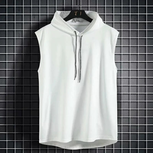 Solid Color 2023 Brand New Men's Tank Tops Vest Sleeveless Tees For Male Hooded Man Vests Tops Hip Hop Men Tank Top T shirt - MANDOTOS