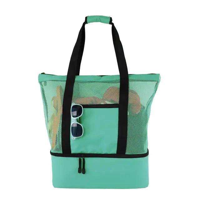 Mandotos summer beach cooler tote with insulated interior, sturdy handles, and stylish design for outdoor picnics and beach trips.