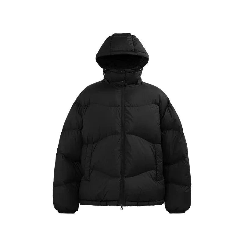 Mandotos thin and portable puff down jacket with hood in solid color, lightweight and warm for cold weather.