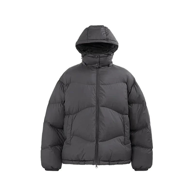 Mandotos thin and portable puff down jacket with solid color, hooded, lightweight, perfect for casual wear and outdoor activities.