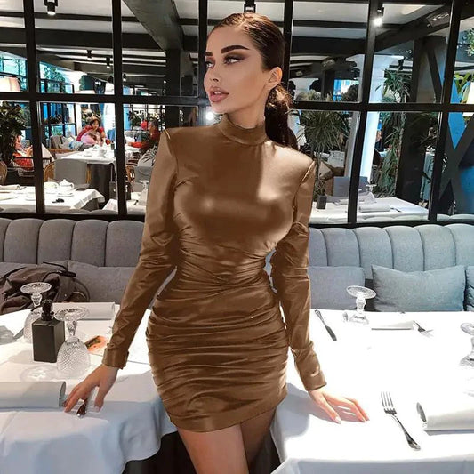 Timeless Elegance Leather Dress - MANDOTOS