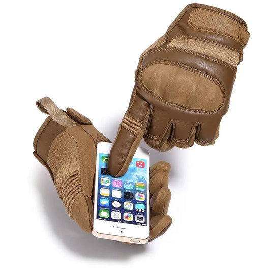Touchscreen Leather Motorcycle Gloves - MANDOTOS