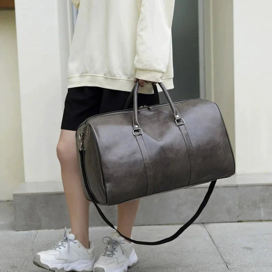 Travel Bag For Men Pu Leather Shoulder Bag Big Capacity Tote Bags For Women Fashion New Duffle Crossbody Bag Sports Pack luggage MANDOTOS
