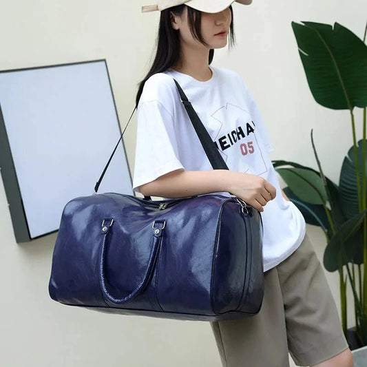 Travel Bag For Men Pu Leather Shoulder Bag Big Capacity Tote Bags For Women Fashion New Duffle Crossbody Bag Sports Pack luggage MANDOTOS