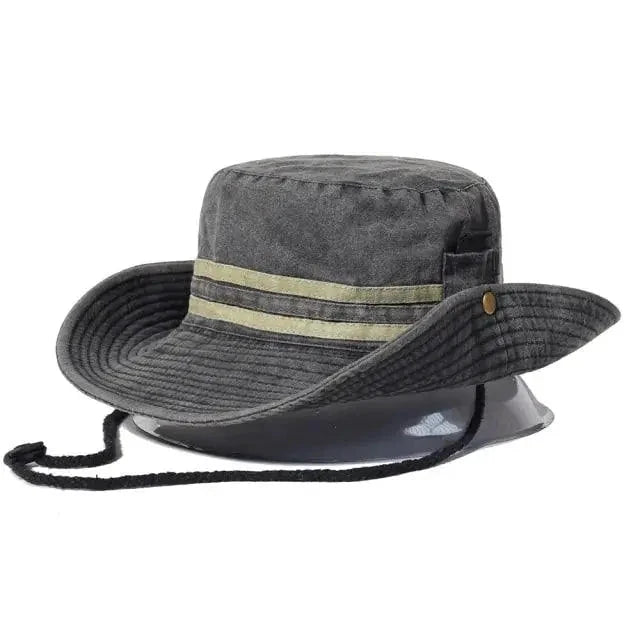 Unisex summer outdoor hat by MANDOTOS featuring wide brim and breathable fabric for sun protection and casual outdoor wear.