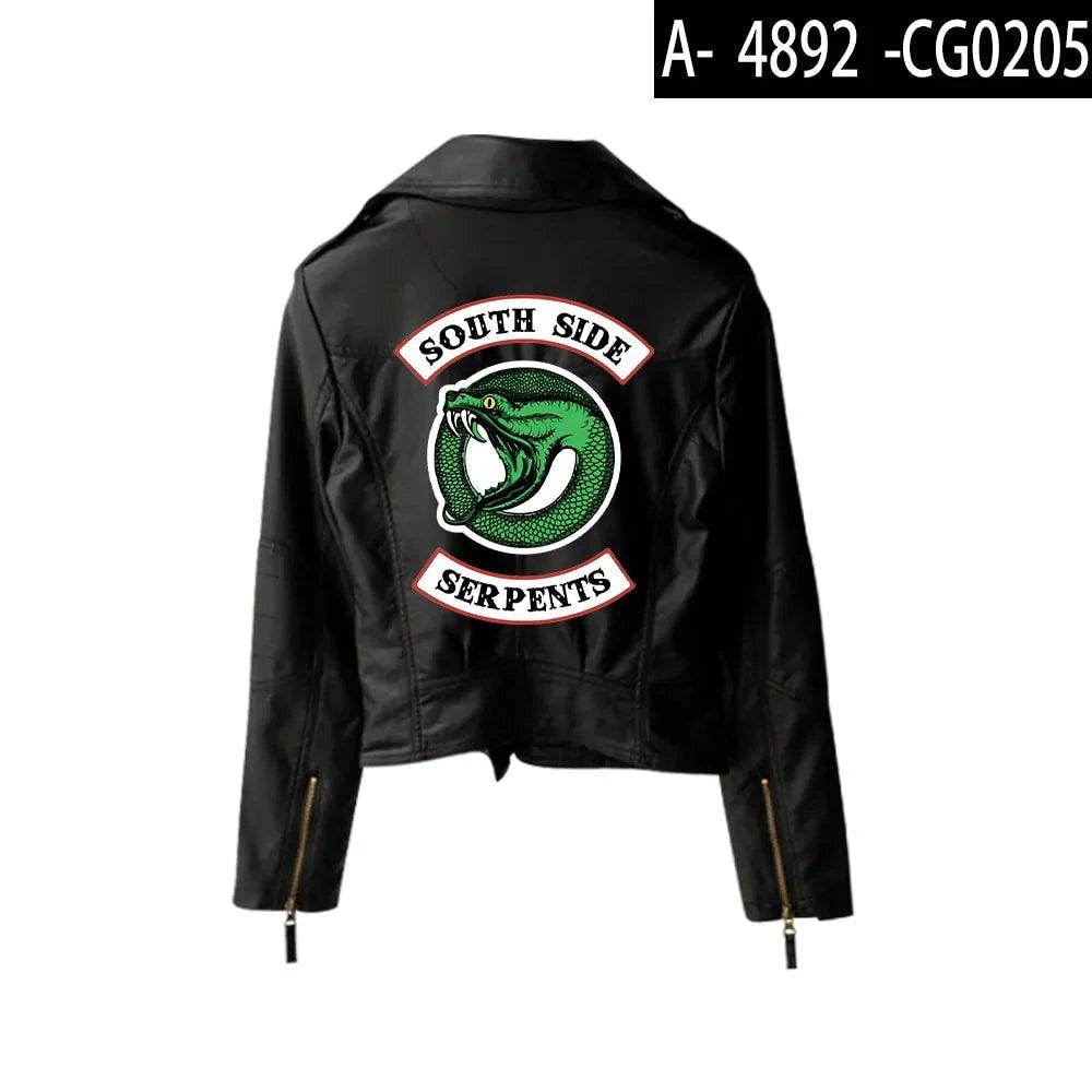 Mandotos Urban Chic Riverdale jacket displayed on a hanger, featuring a stylish, modern design with a sleek fabric finish.