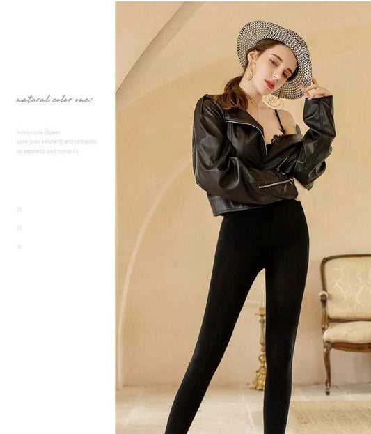 Winter Leggings For Women Warm Leggins Solid Color Velvet Leggins High Waist Leggings Stretchy Leggings dropshipping - MANDOTOS