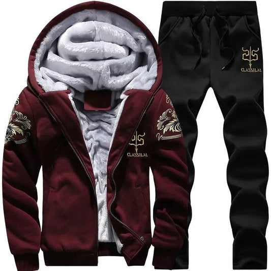 Men's Winter Sports Set: Stylish, Warm 2-Piece Ensemble for Outdoor Adventures - MANDOTOS