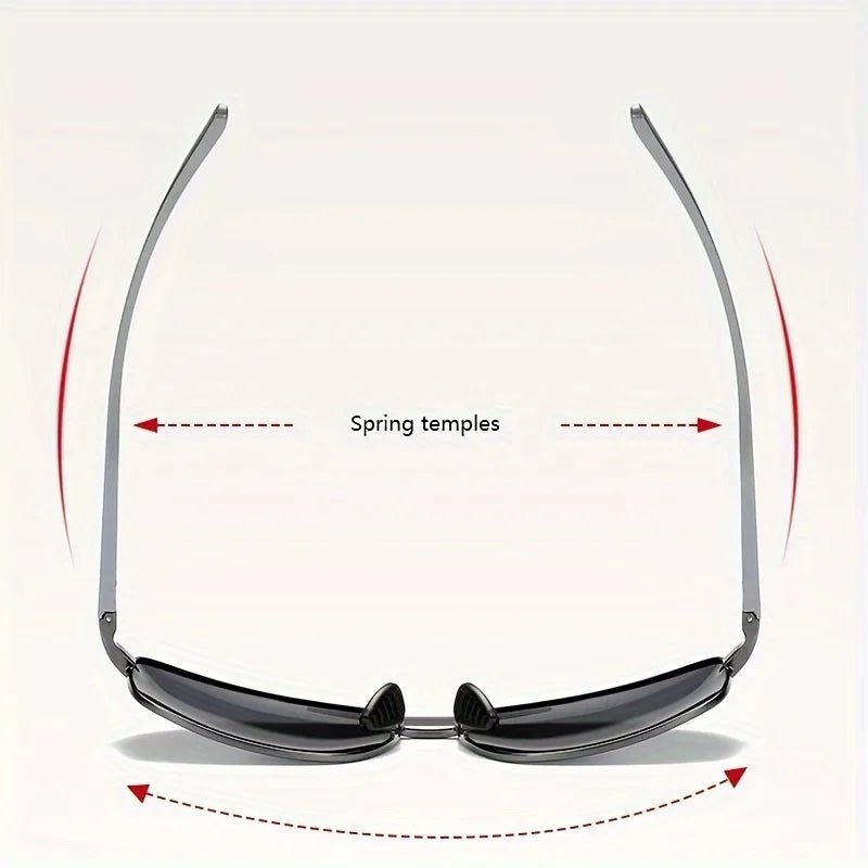 Men'S Black Metal Framed Fashion Glasses Sunglasses TAC Lenses for Day & Night Driving, Stylish Daily Leisure Wear - MANDOTOS INTERNATIONAL
