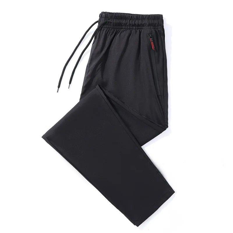 Men's Casual Pants Straight Slim Fit Elastic Waist Jogger Korean Classic Blue Black Gray Male Brand Trousers Plus Size - MANDOTOS