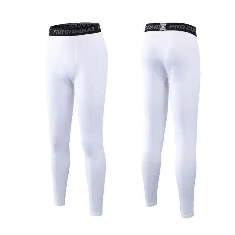 Mens Compression Pants Tights Cool Dry Leggings Sports Baselayer Running Tights Athletic Workout Active Shorts - MANDOTOS