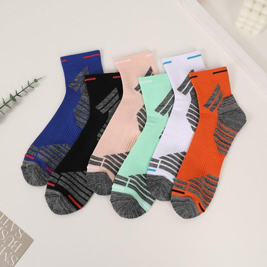 Men's Padded Ankle Socks, 6 Pairs In A Pack. Sports Running Socks. Men's And Women's Round-neck Running Socks - MANDOTOS