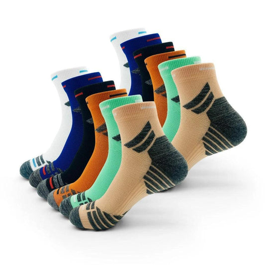 Men's Padded Ankle Socks - 6 Pairs of Performance Sports Running Socks for All-Day Comfort - MANDOTOS