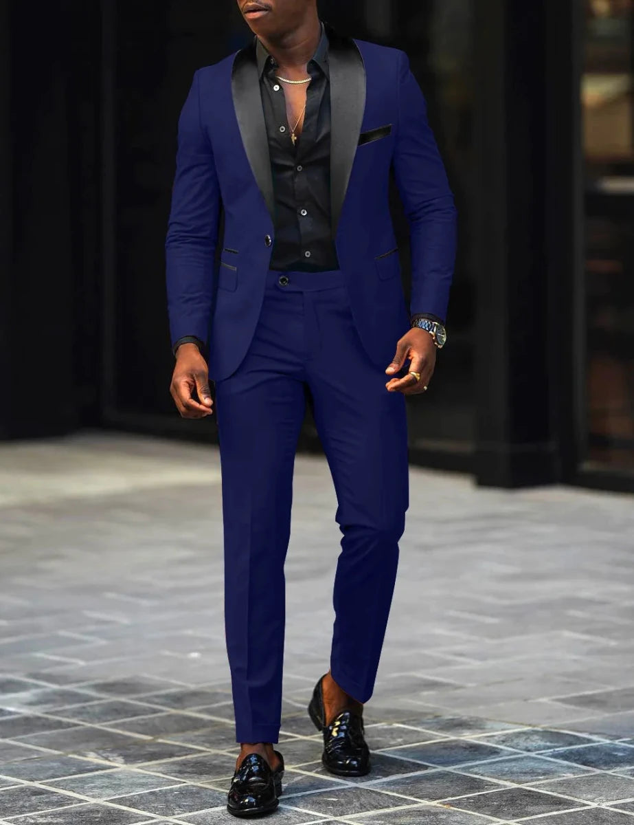 Men's Slim-fit Business Casual Suit Jacket & Trousers - MANDOTOS INTERNATIONAL