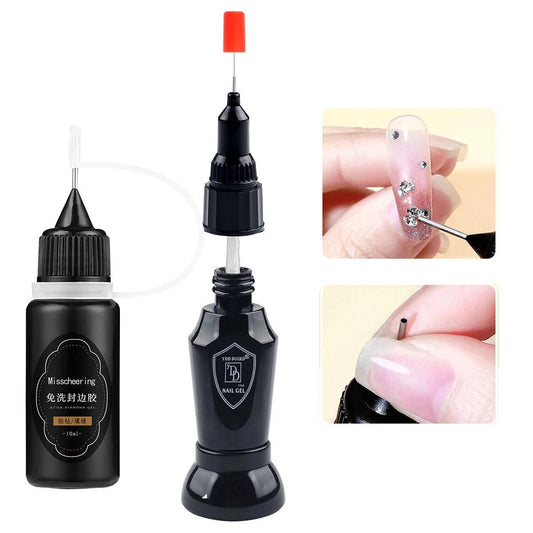 Mandotos 30g Misscheering nail rhinestone glue gel for 3D nail charms, clear adhesive for nail art and embellishments.