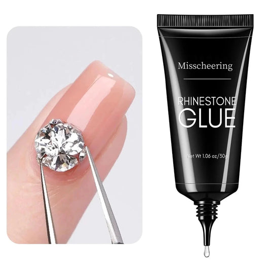 Mandotos 30g Misscheering Nail Rhinestone Glue Gel for 3D Nail Charms, clear gel for attaching rhinestones and nail decorations