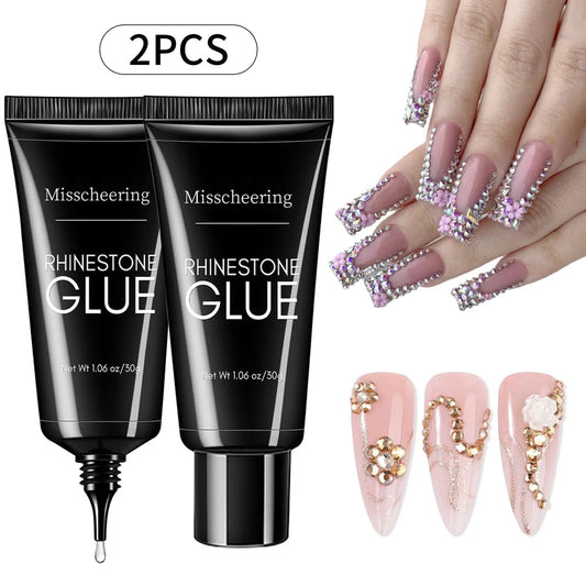Mandotos 30g Misscheering Nail Rhinestone Glue Gel for 3D Nail Charms, clear adhesive for nail art and embellishments
